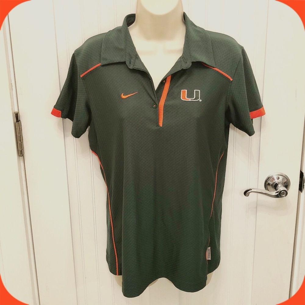 Nike University of Miami Green Collared Shirt